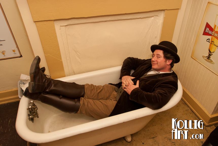Mr. Aloysius Fox himself posing in the iconic Arnold's tub. - Curtsy of KolligArt.com